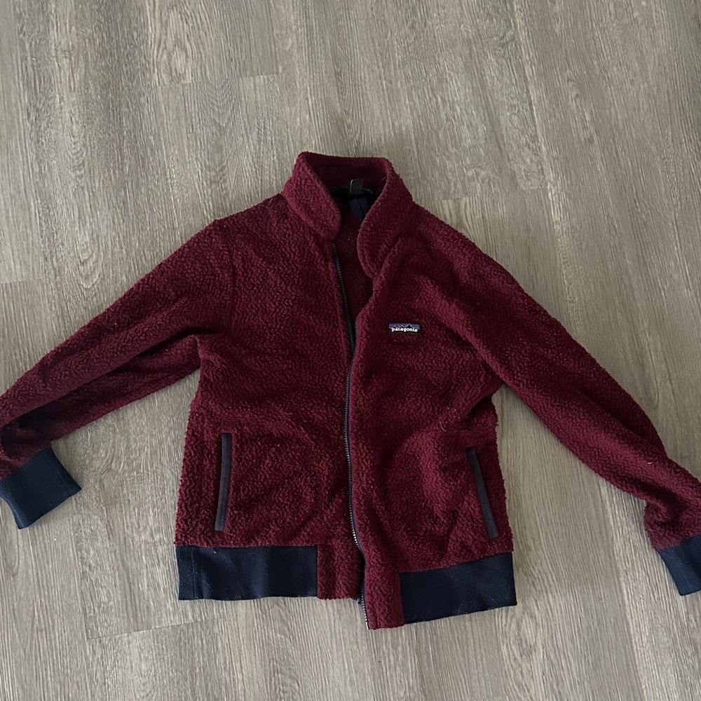 Patagonia Burgundy Sherpa Zip Jacket